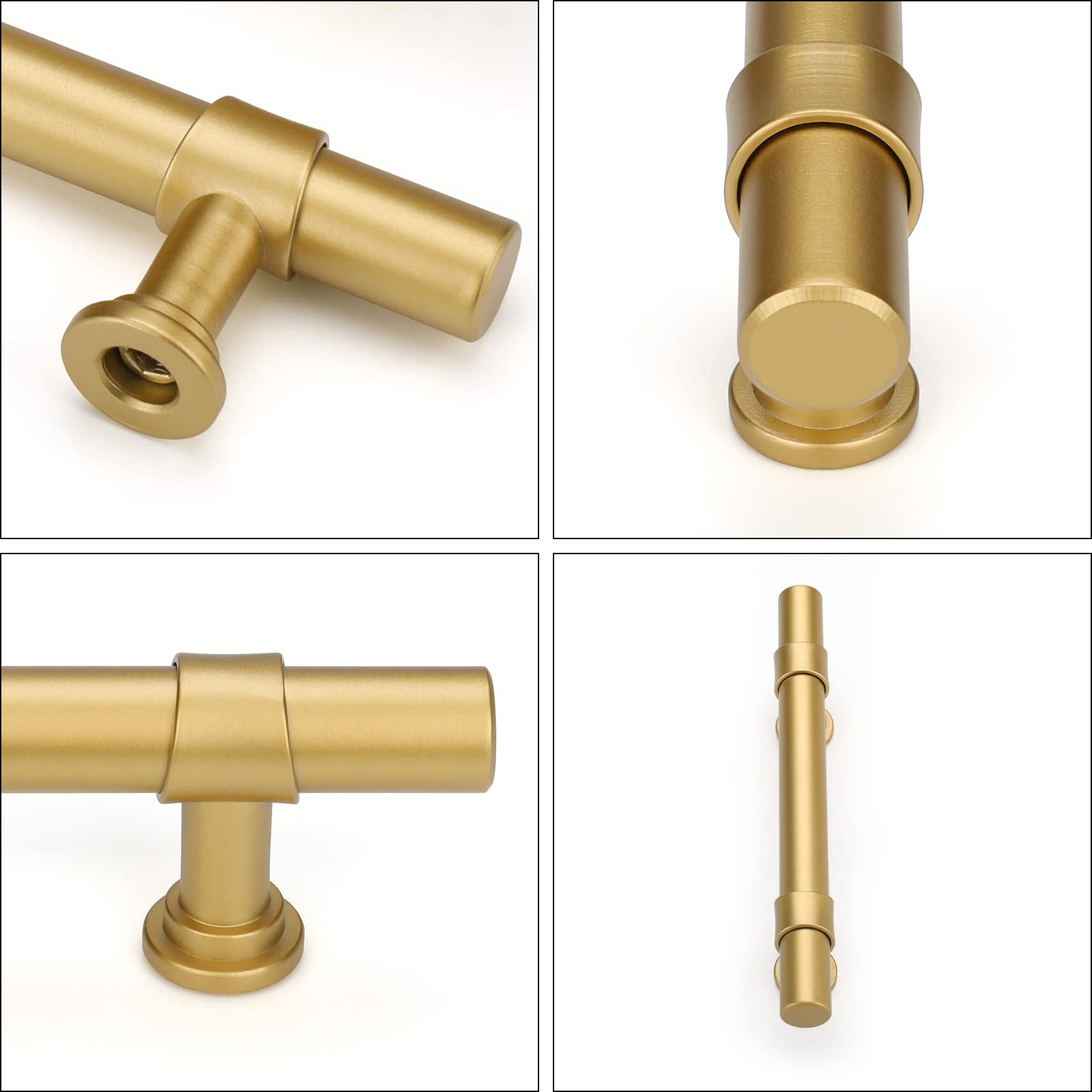 Comforsyco Black Gold T-Bar Cabinet Handles Kitchen Cabinet Hardware