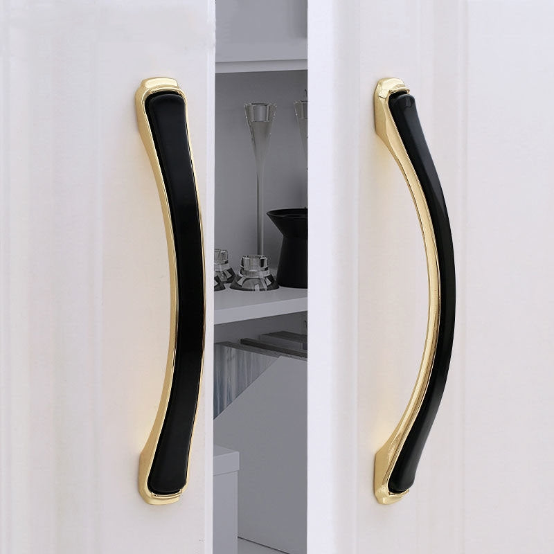 Comforsyco Black Gold Zinc Alloy Cabinet Pulls and Knobs