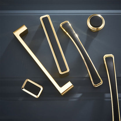 Comforsyco Black Gold Zinc Alloy Cabinet Pulls and Knobs