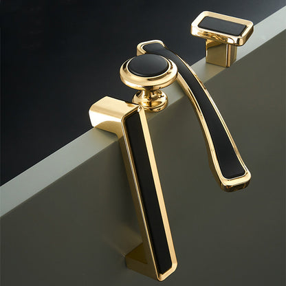 Comforsyco Black Gold Zinc Alloy Cabinet Pulls and Knobs