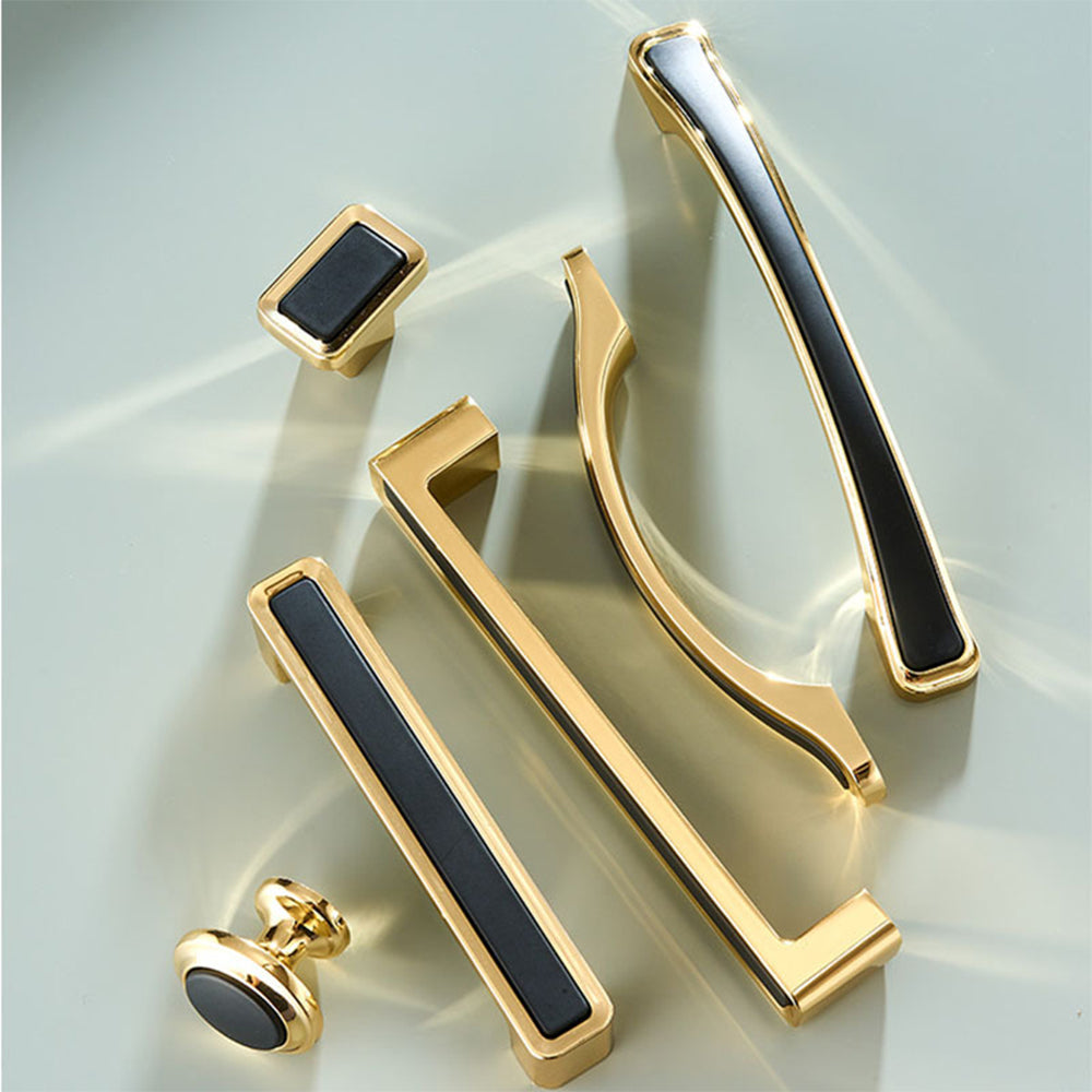 Comforsyco Black Gold Zinc Alloy Cabinet Pulls and Knobs
