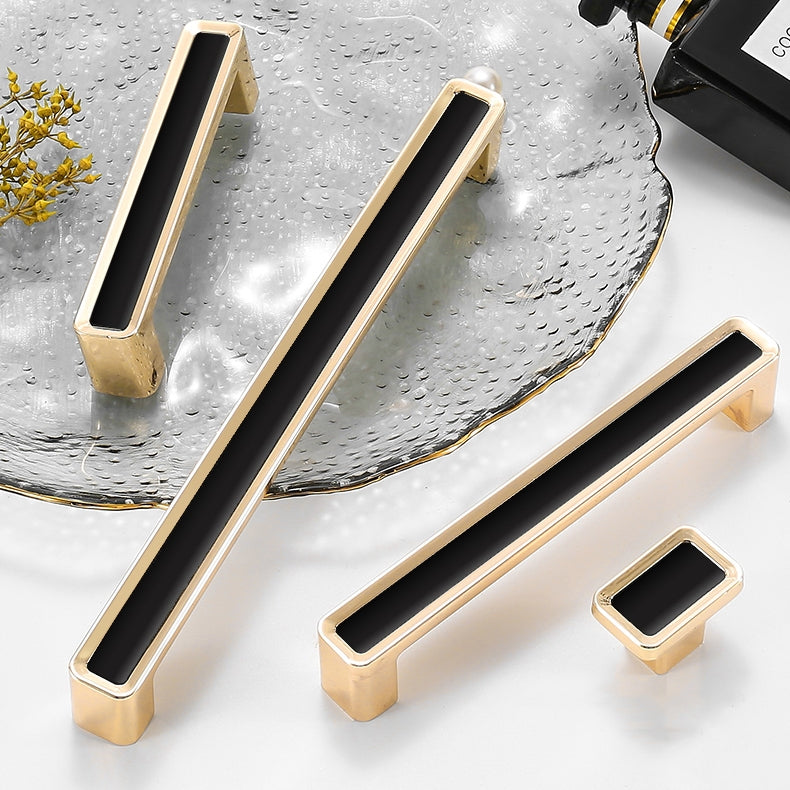 Comforsyco Black Gold Zinc Alloy Cabinet Pulls and Knobs