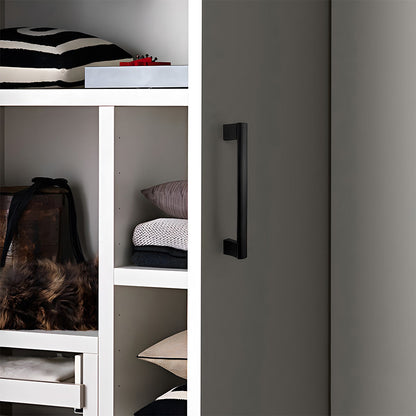 Comforsyco Black Round Bar Cabinet Pulls and Drawer Handles