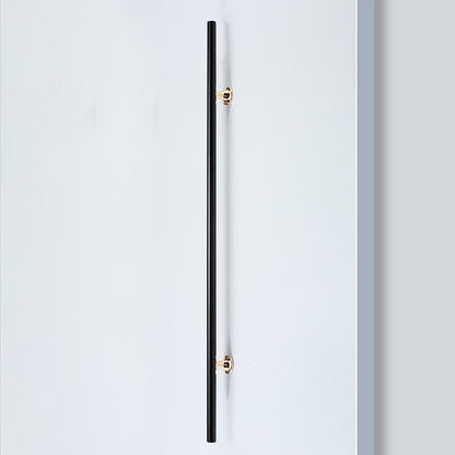 Comforsyco Black Round Bar Cabinet Pulls with Gold-Tone Posts
