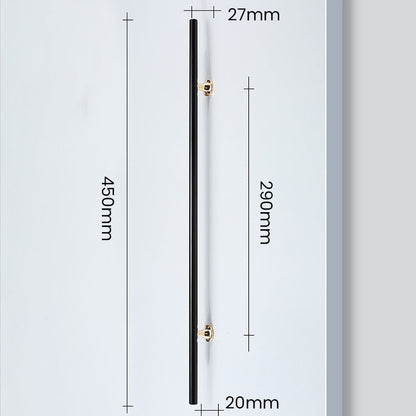 Comforsyco Black Round Bar Cabinet Pulls with Gold-Tone Posts