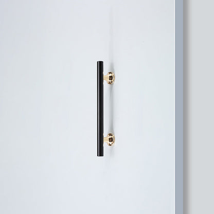 Comforsyco Black Round Bar Cabinet Pulls with Gold-Tone Posts