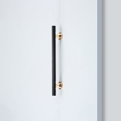 Comforsyco Black Round Bar Cabinet Pulls with Gold-Tone Posts