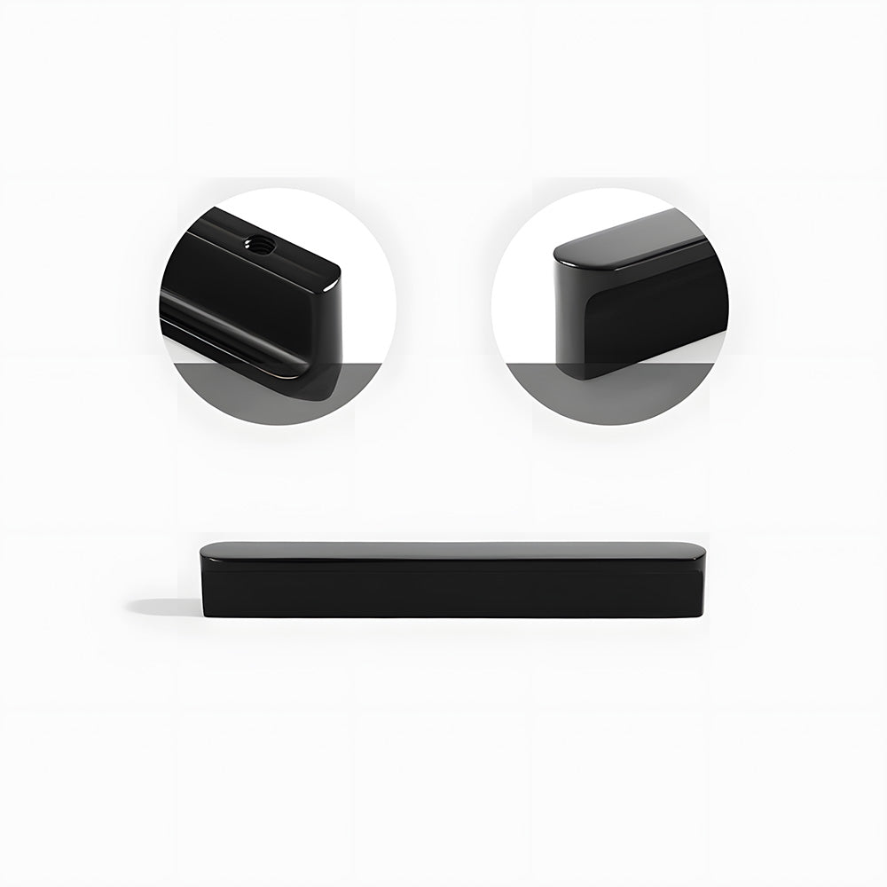 Comforsyco Black Square Bar Brass Cabinet Handles