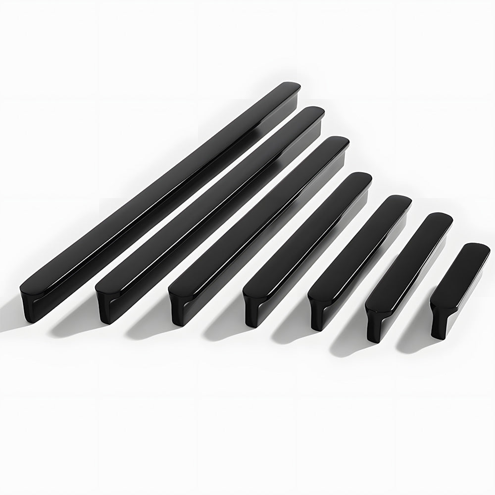 Comforsyco Black Square Bar Brass Cabinet Handles