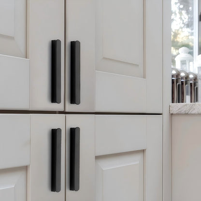 Comforsyco Black Square Bar Brass Cabinet Handles
