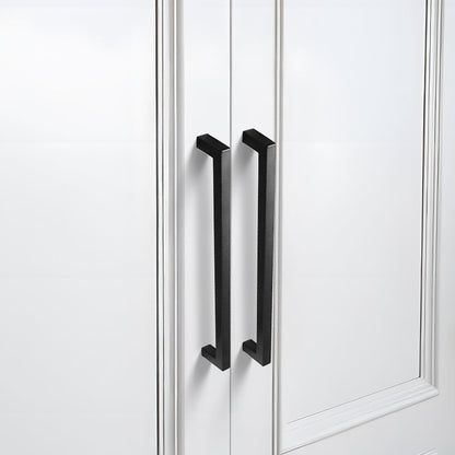 Comforsyco Black Square Cabinet Pulls for Modern Farmhouse Kitchen Cabinets & Drawers