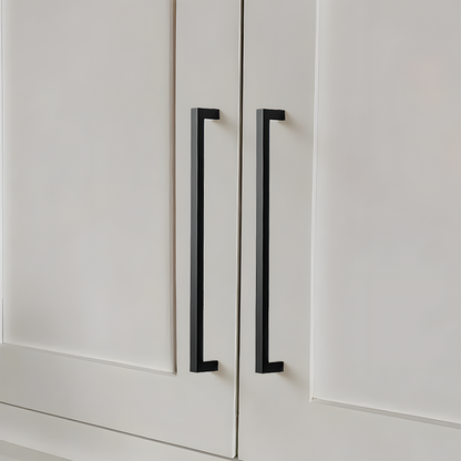 Comforsyco Black Square Cabinet Pulls for Modern Farmhouse Kitchen Cabinets & Drawers
