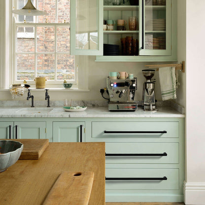 Comforsyco Black Square Cabinet Pulls for Modern Farmhouse Kitchen Cabinets & Drawers