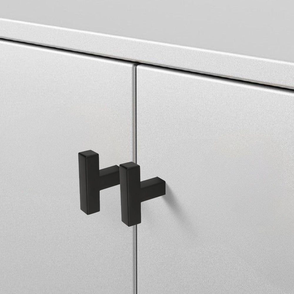 Comforsyco Black Square Cabinet Pulls for Modern Farmhouse Kitchen Cabinets & Drawers
