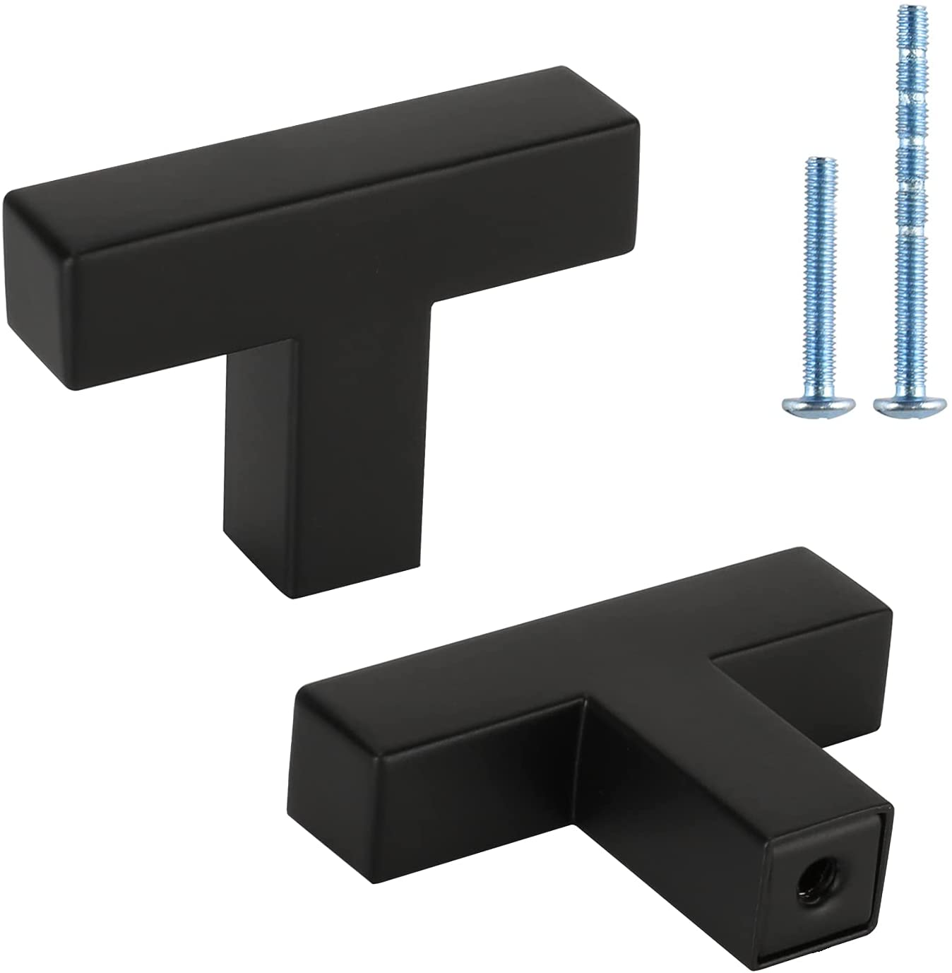 Comforsyco Black Square Cabinet Pulls for Modern Farmhouse Kitchen Cabinets & Drawers