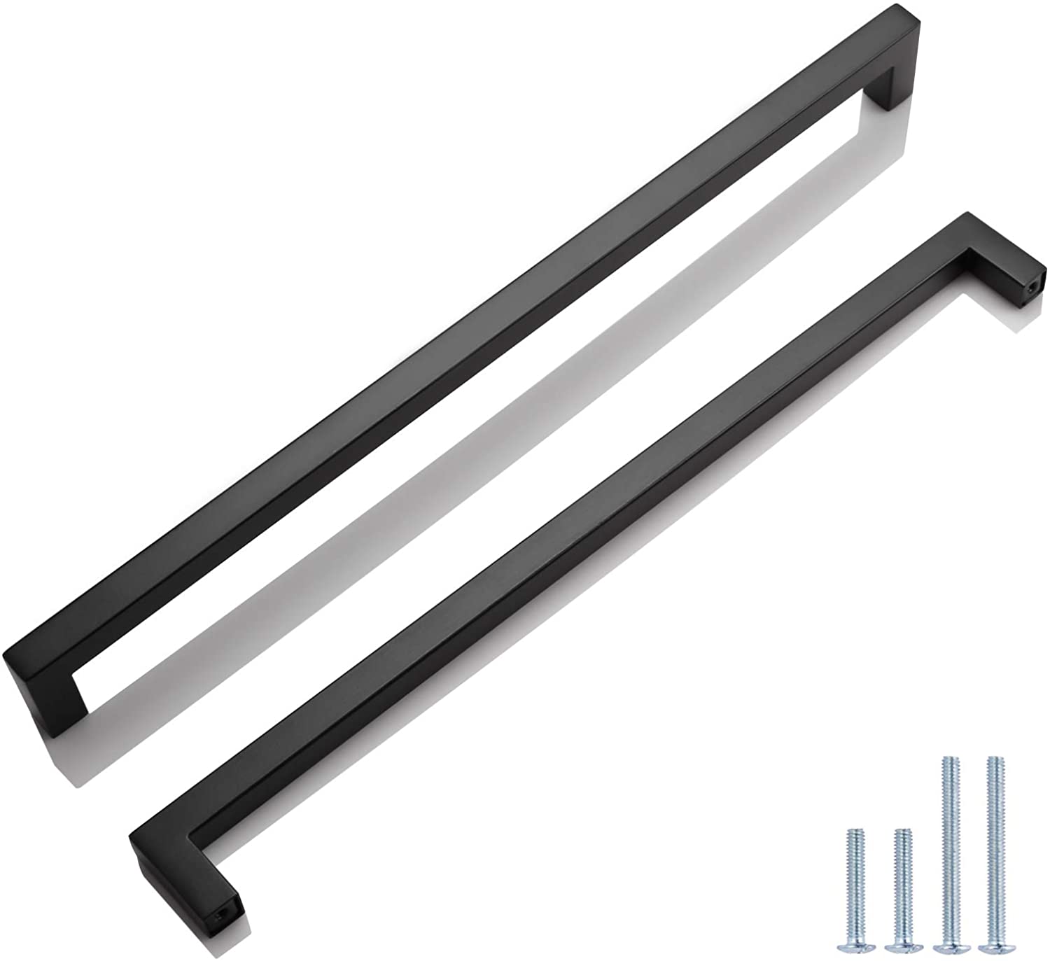 Comforsyco Black Square Cabinet Pulls for Modern Farmhouse Kitchen Cabinets & Drawers