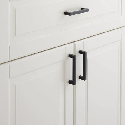 Comforsyco Black Square Cabinet Pulls for Modern Farmhouse Kitchen Cabinets & Drawers