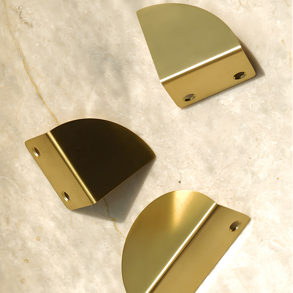 Comforsyco Brass Half Moon Cabinet Pulls and Drawer Handles