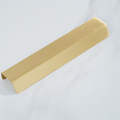 Comforsyco Brass Hidden Finger Cabinet Pulls with Brushed Gold Finish