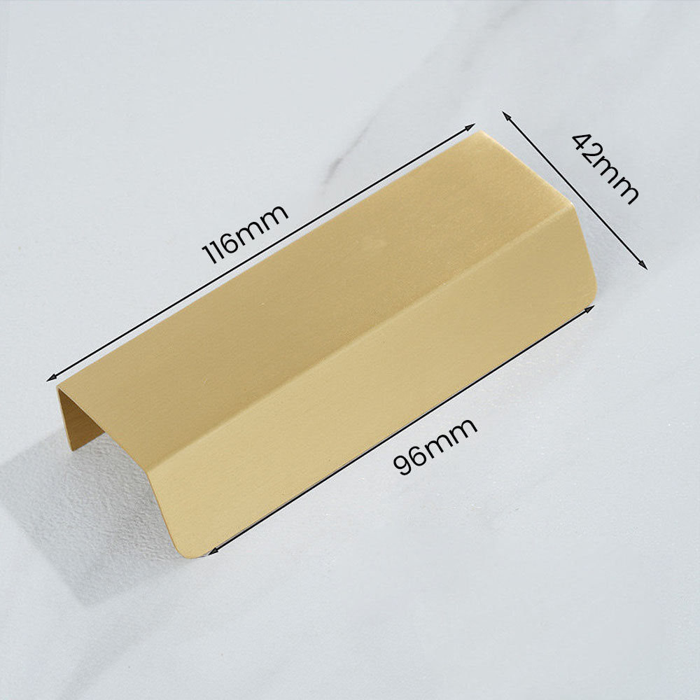 Comforsyco Brass Hidden Finger Cabinet Pulls with Brushed Gold Finish