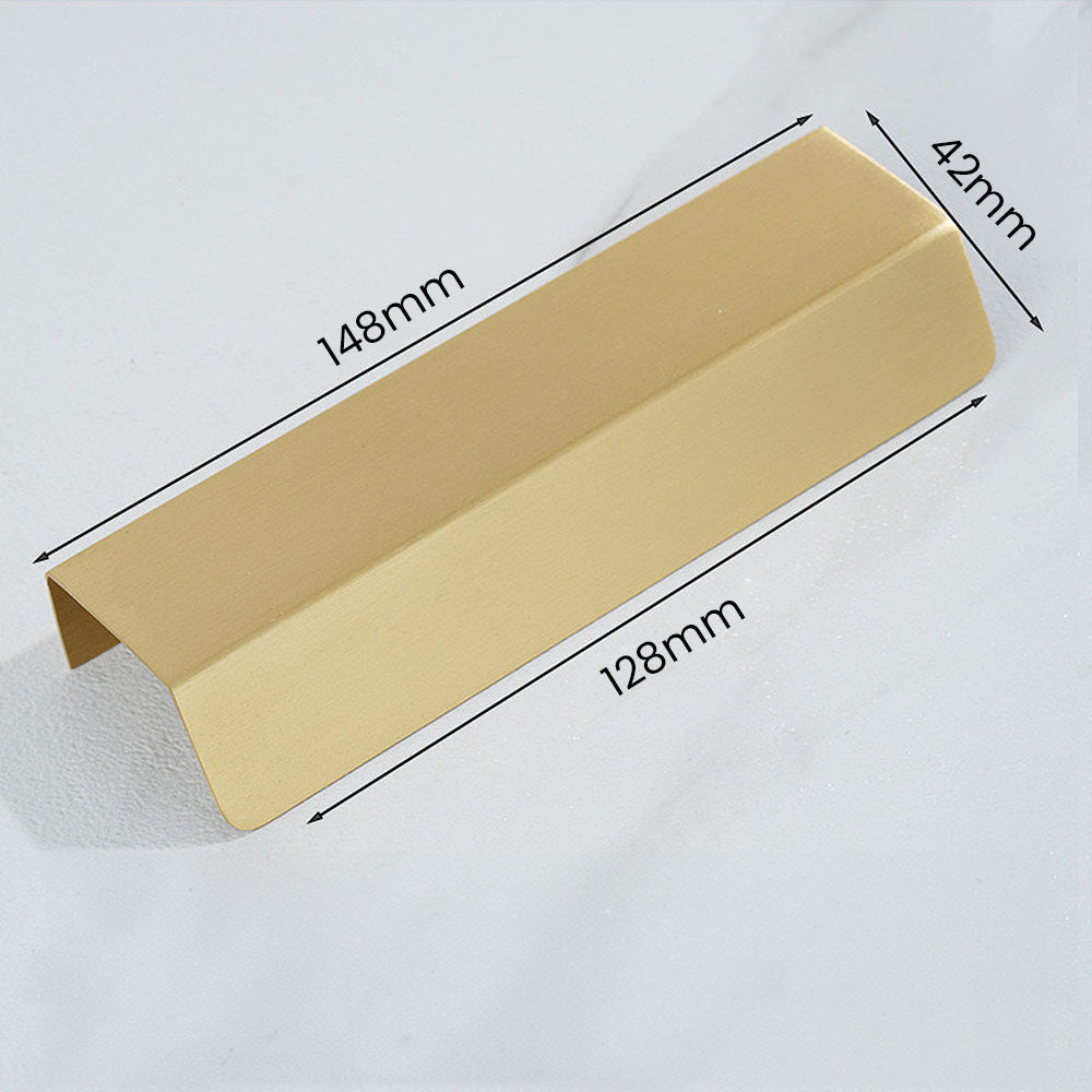 Comforsyco Brass Hidden Finger Cabinet Pulls with Brushed Gold Finish