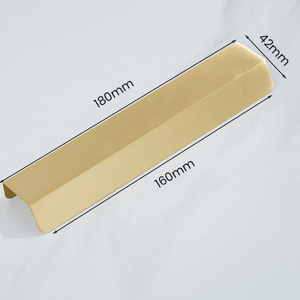 Comforsyco Brass Hidden Finger Cabinet Pulls with Brushed Gold Finish