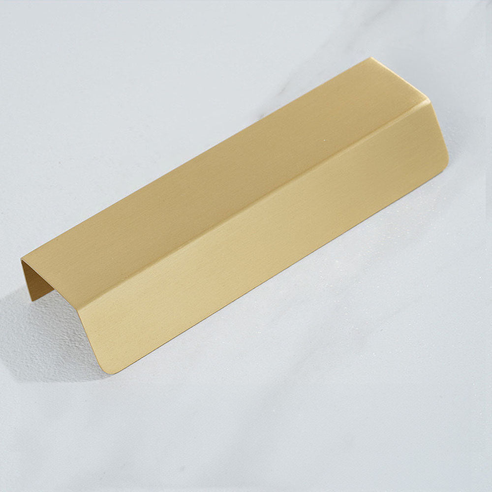 Comforsyco Brass Hidden Finger Cabinet Pulls with Brushed Gold Finish
