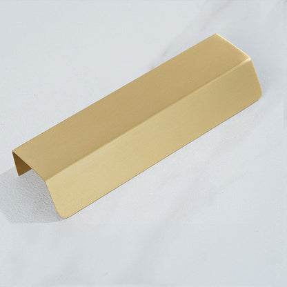 Comforsyco Brass Hidden Finger Cabinet Pulls with Brushed Gold Finish