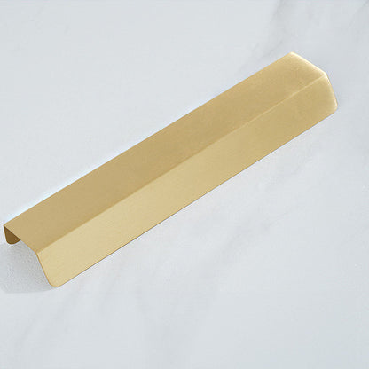 Comforsyco Brass Hidden Finger Cabinet Pulls with Brushed Gold Finish