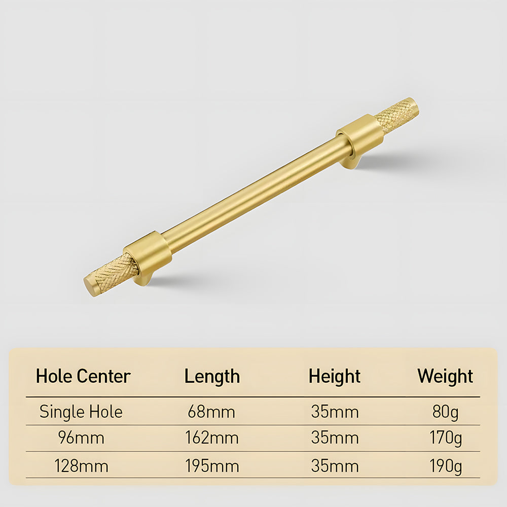 Comforsyco Brass Knurled T-Bar Cabinet Pulls and Drawer Handles