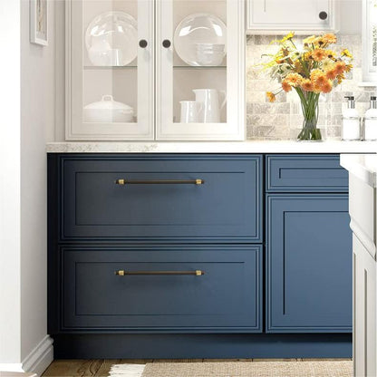 Comforsyco Brass Round Bar Cabinet Pulls, Drawer Handles, and Matching Knobs
