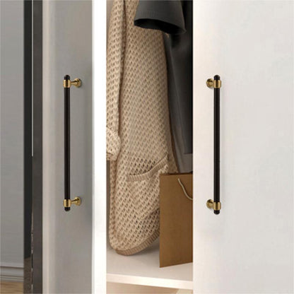 Comforsyco Brass Round Bar Cabinet Pulls, Drawer Handles, and Matching Knobs