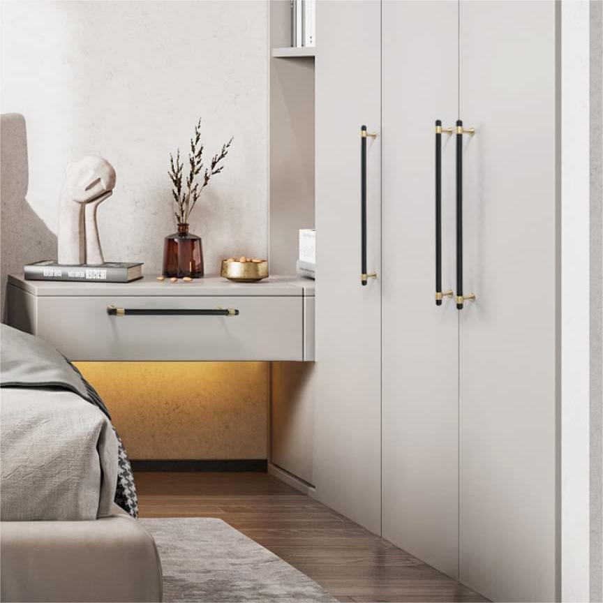 Comforsyco Brass Round Bar Cabinet Pulls, Drawer Handles, and Matching Knobs