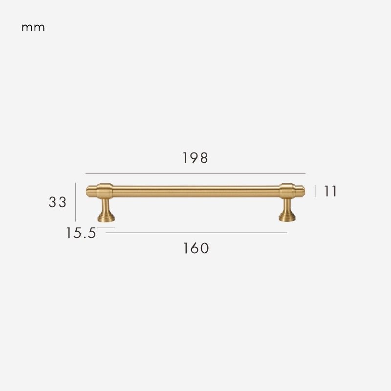 Comforsyco Brass Round Bar Cabinet Pulls, Drawer Handles, and Matching Knobs