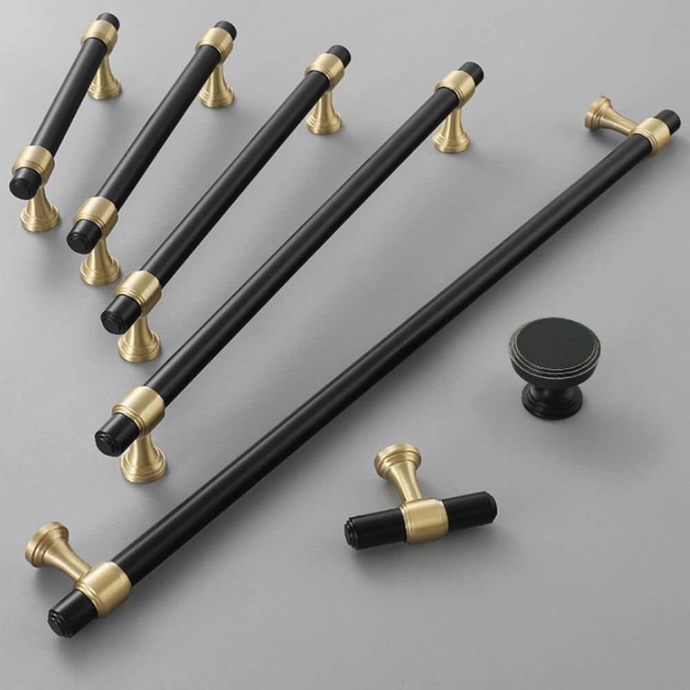 Comforsyco Brass Round Bar Cabinet Pulls, Drawer Handles, and Matching Knobs