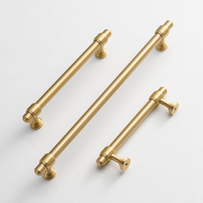Comforsyco Brass Round Bar Cabinet Pulls, Drawer Handles, and Matching Knobs