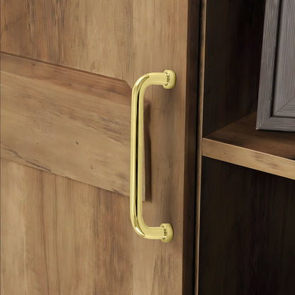 Comforsyco Brass Round Bar Cabinet Pulls and Knobs for Wardrobes