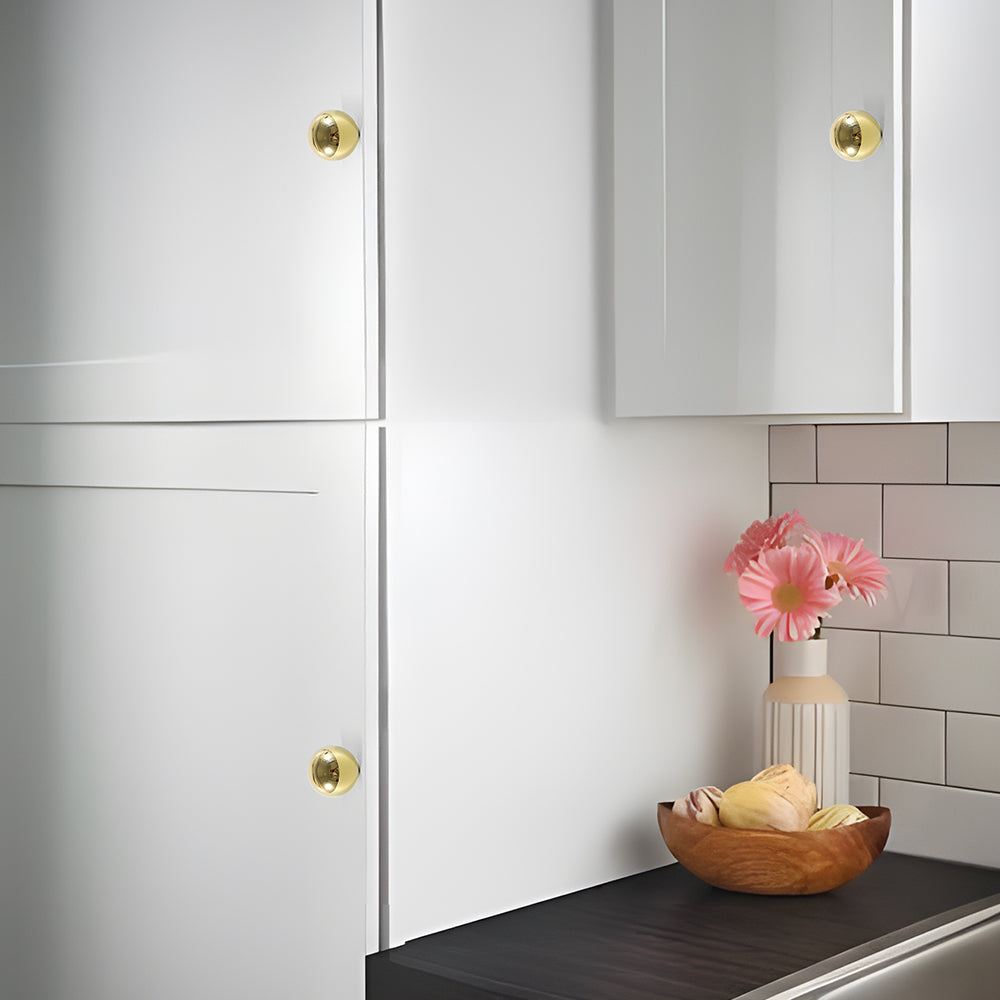 Comforsyco Brass Round Bar Cabinet Pulls and Knobs for Wardrobes