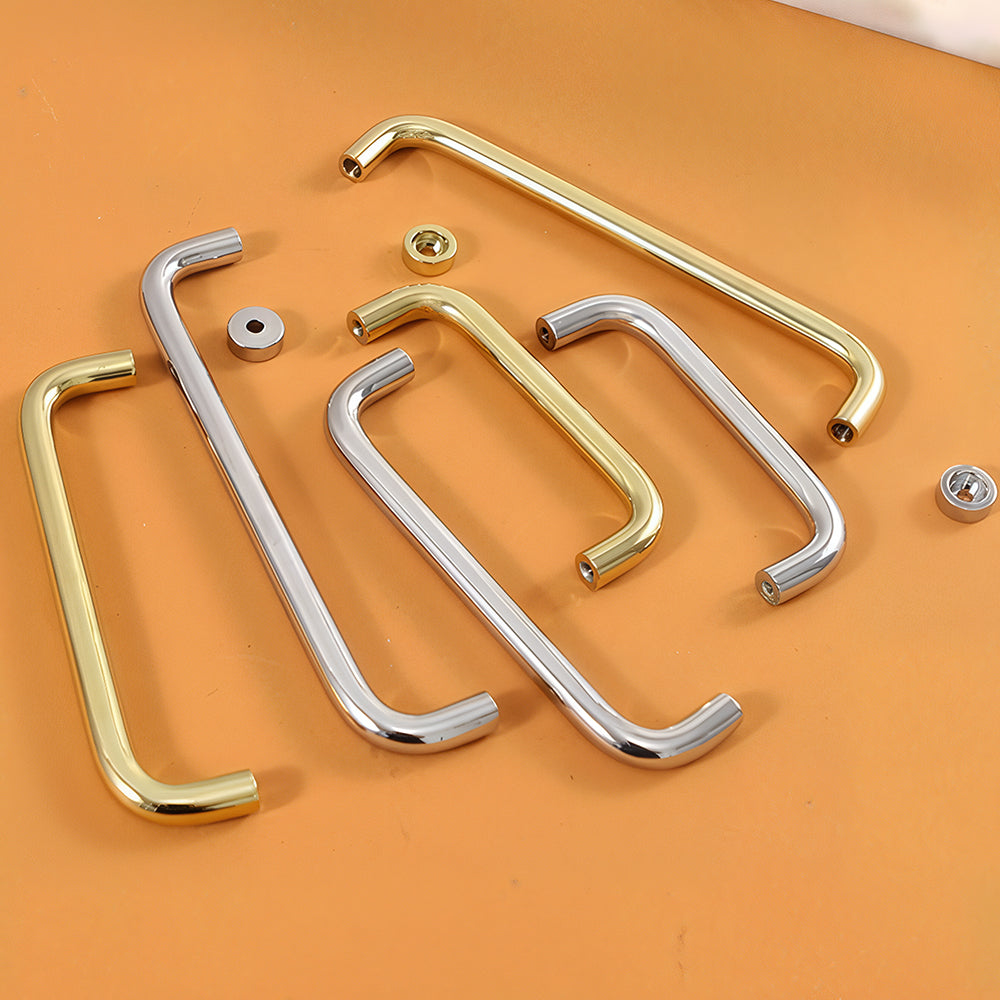 Comforsyco Brass Round Bar Cabinet Pulls and Knobs for Wardrobes