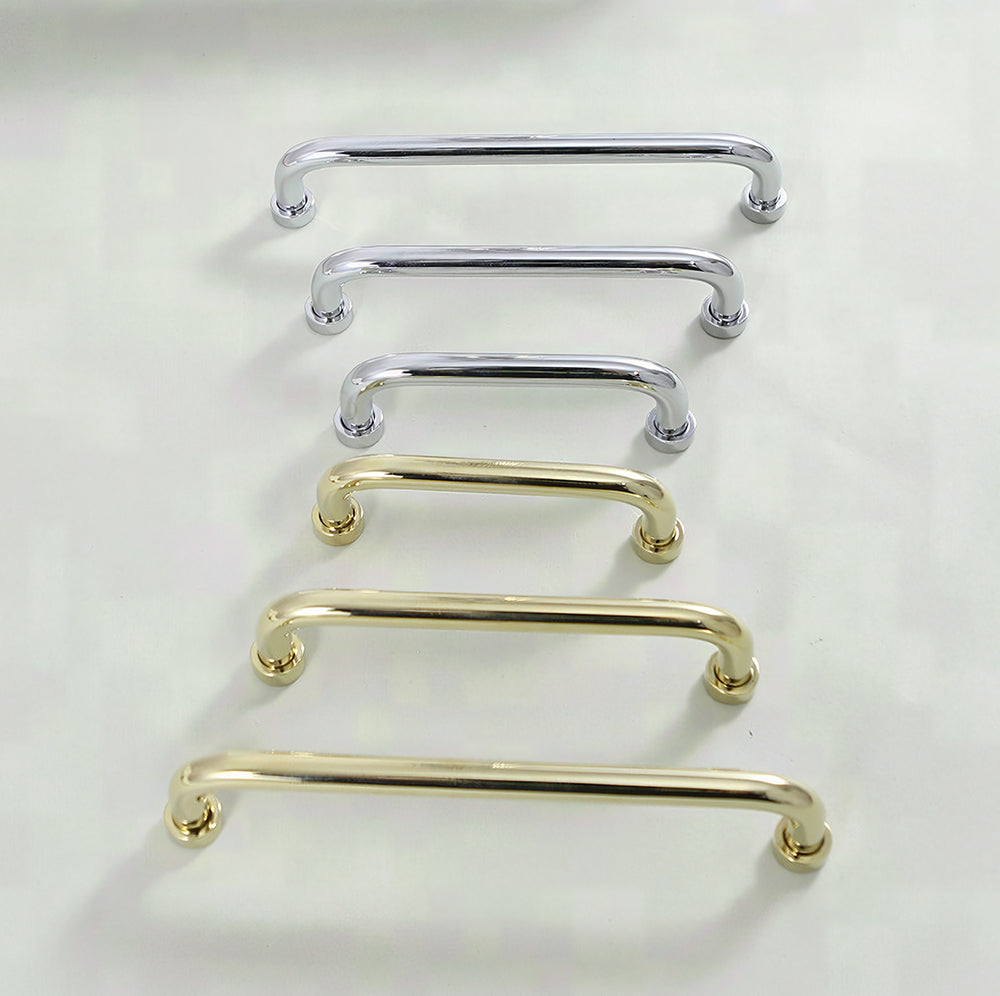 Comforsyco Brass Round Bar Cabinet Pulls and Knobs for Wardrobes