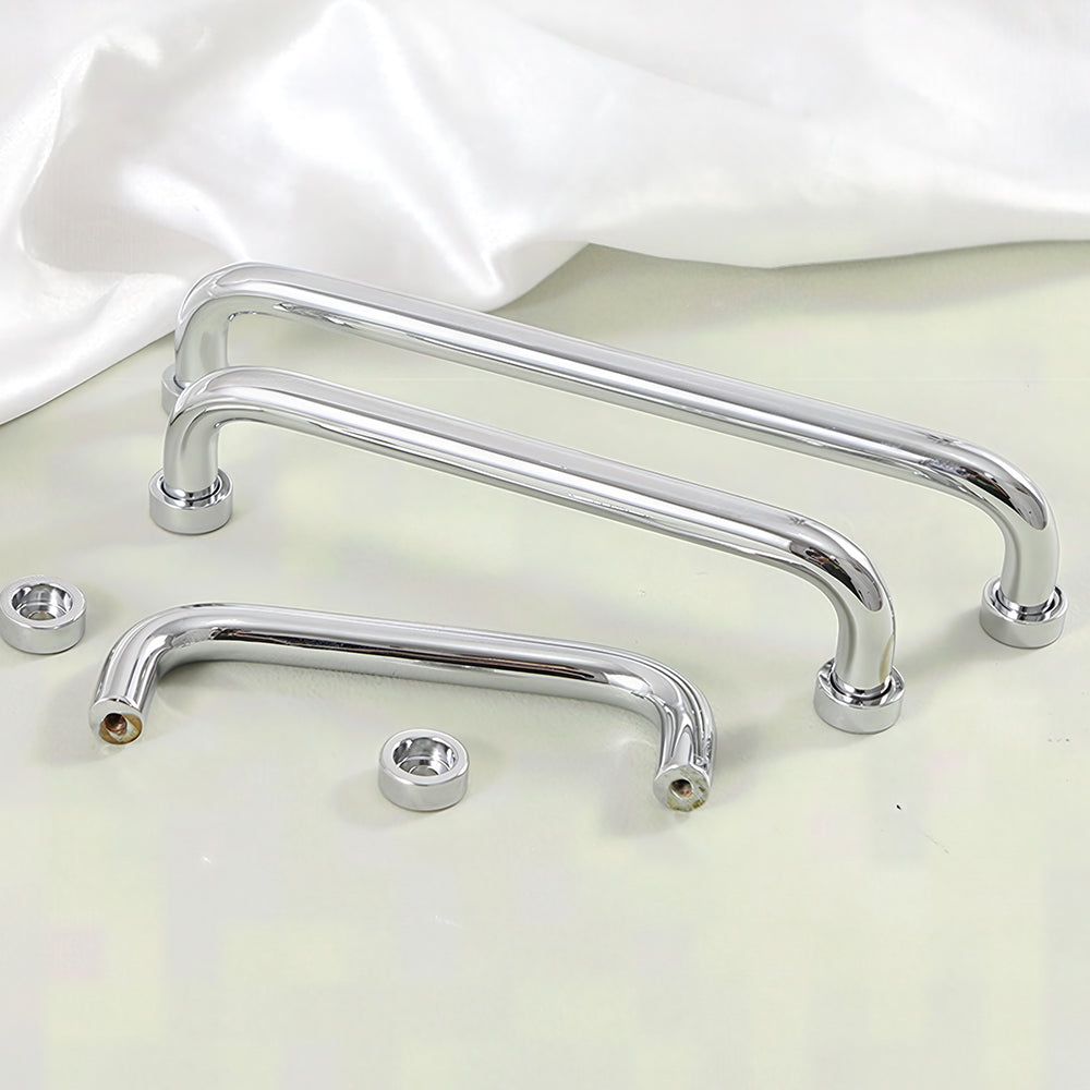 Comforsyco Brass Round Bar Cabinet Pulls and Knobs for Wardrobes