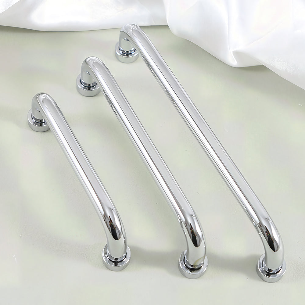 Comforsyco Brass Round Bar Cabinet Pulls and Knobs for Wardrobes