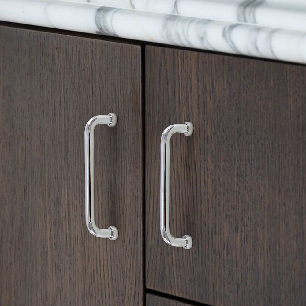 Comforsyco Brass Round Bar Cabinet Pulls and Knobs for Wardrobes