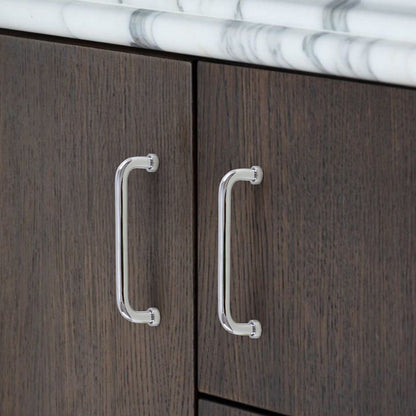 Comforsyco Brass Round Bar Cabinet Pulls and Knobs for Wardrobes