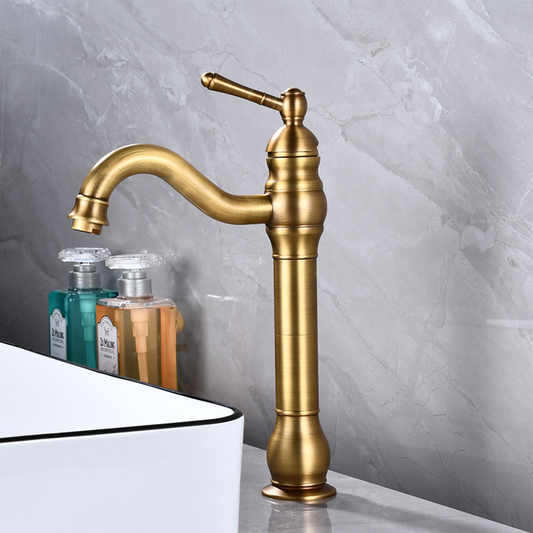 Bravora Retro Single Hole Brass Bathroom Sink Faucet