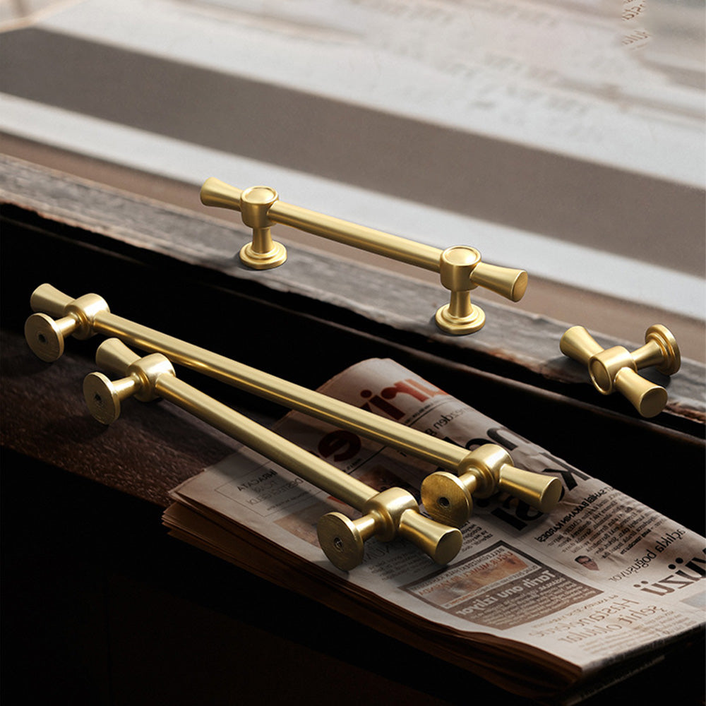 Comforsyco Brushed Brass Drawer Pulls for Cabinet