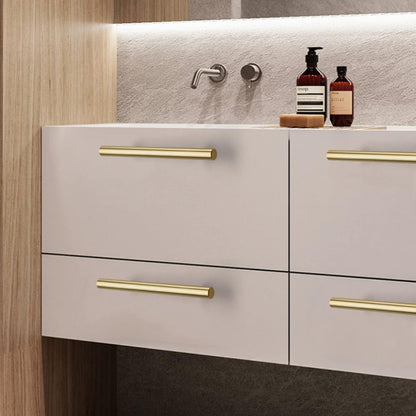 Comforsyco Brushed Brass Euro Style Cabinet Handles for Kitchen