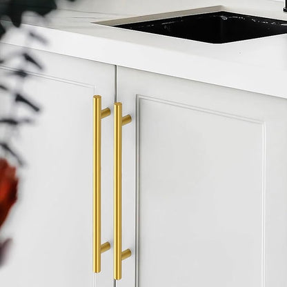 Comforsyco Brushed Brass Euro Style Cabinet Handles for Kitchen