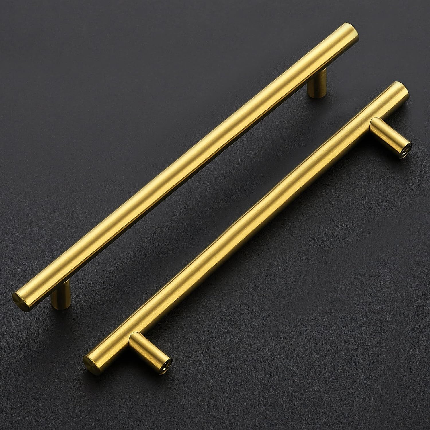 Comforsyco Brushed Brass Euro Style Cabinet Handles for Kitchen