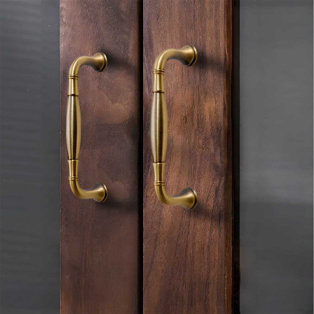 Comforsyco Brushed Brass Retro Cabinet Pulls and Knobs